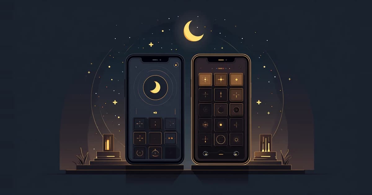 Aplicações gratuitas de fases da Lua vs. calendário lunar profissional: qual é a diferença?